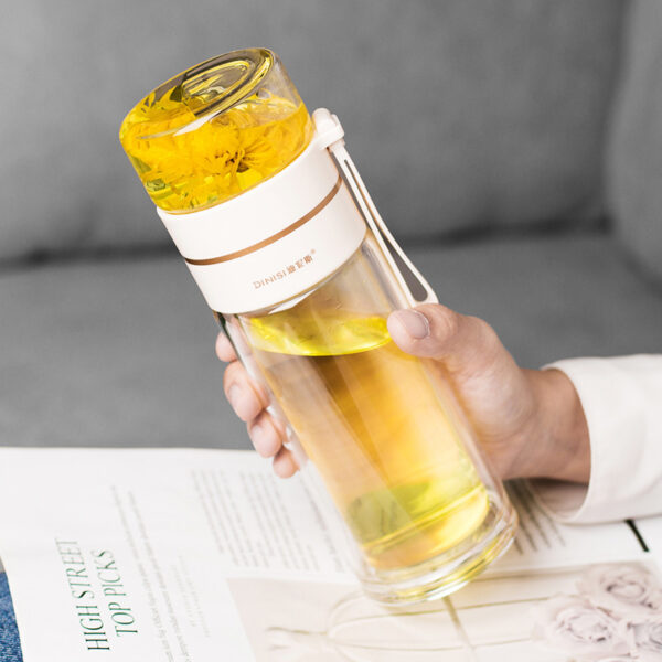 Enjoy perfect, filtered tea in a beautiful insulated bottle