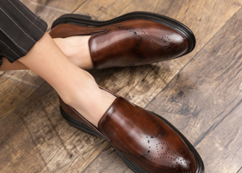 Big Size Men’s Leather Shoes Slip-on Loafers