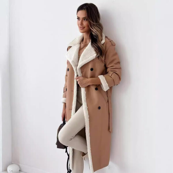 Elevate your style with this elegant, belted, long trench