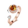 Europe and the United States new personality rotating ring female crystal ring